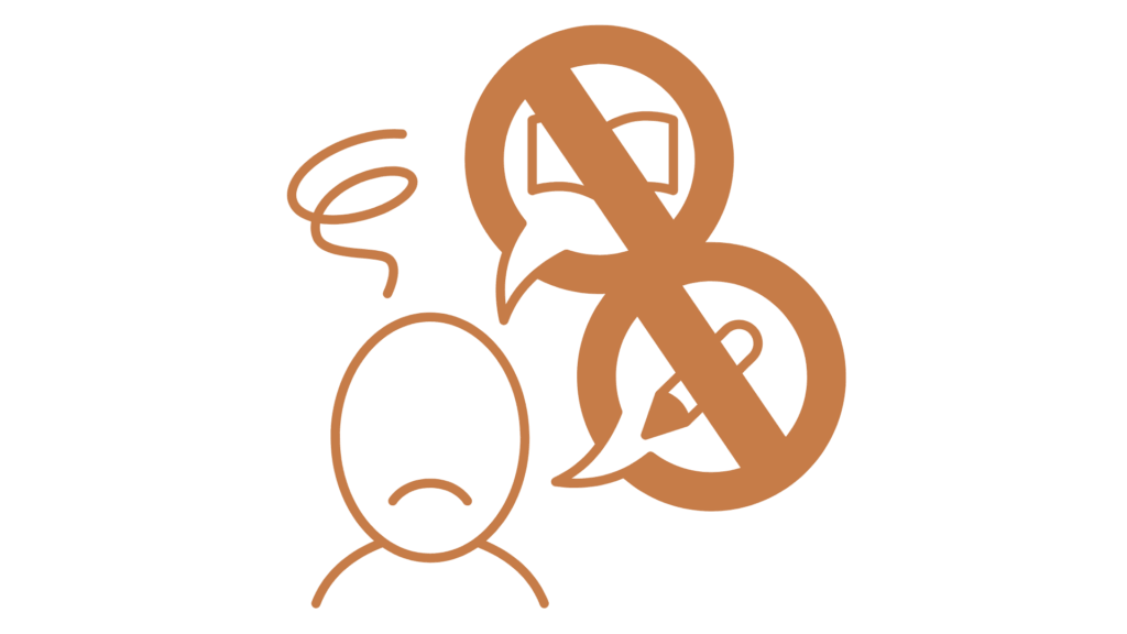 En tegning af en person der ikke magter noget