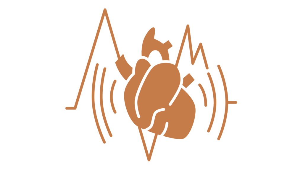 En tegning af et hjerte der banker